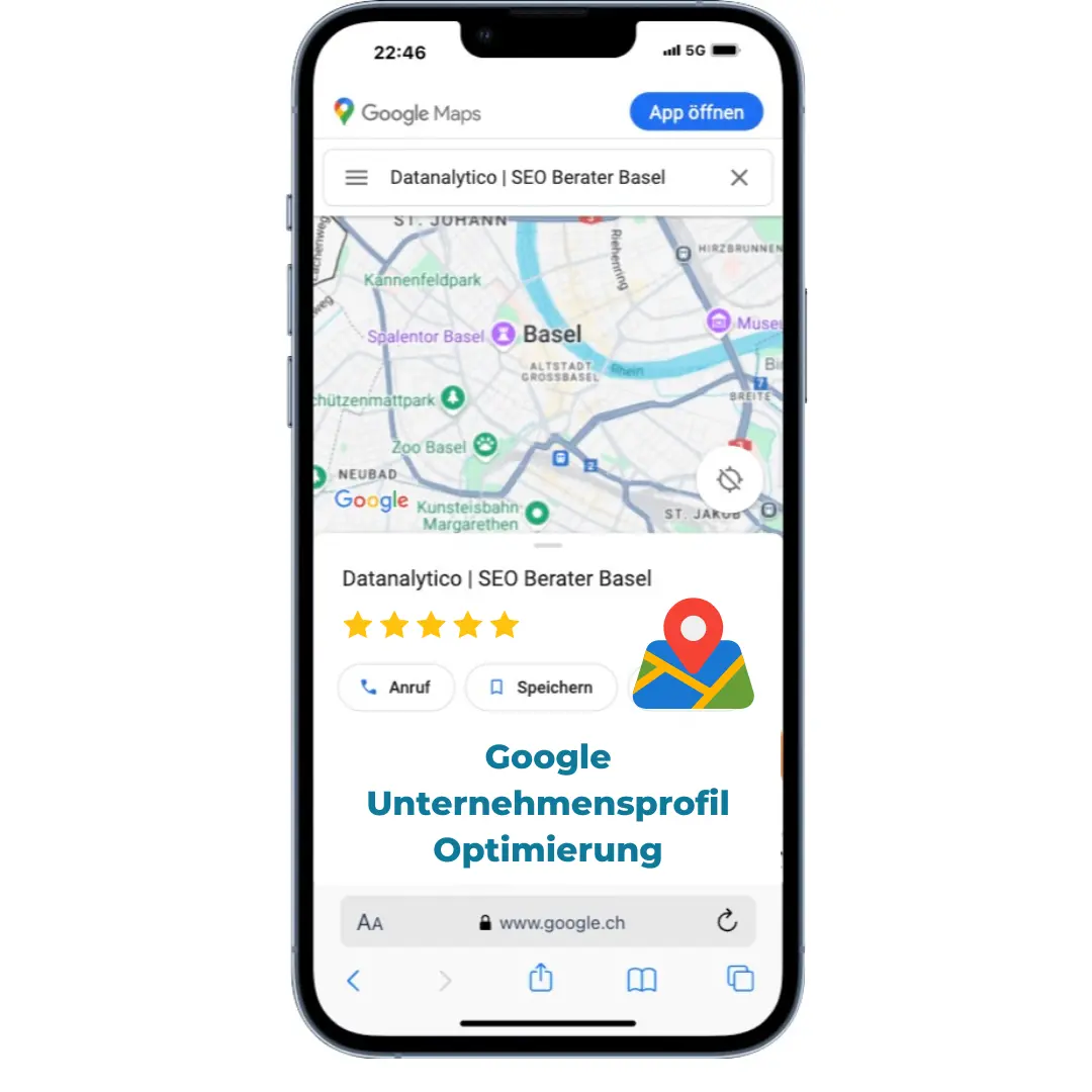 Datanalytico Google Unternehmensprofil mit 5-Sterne-Bewertung in Basel – Service Page Content für lokale Unternehmen